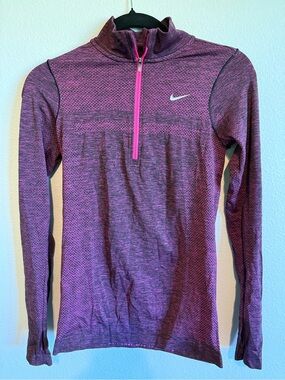 Nike Purple/Pink Half-Zip Long Sleeve Performance Top